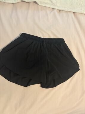 Women's Small Black Athletic Running Shorts Elastic Waist Poly/Spandex